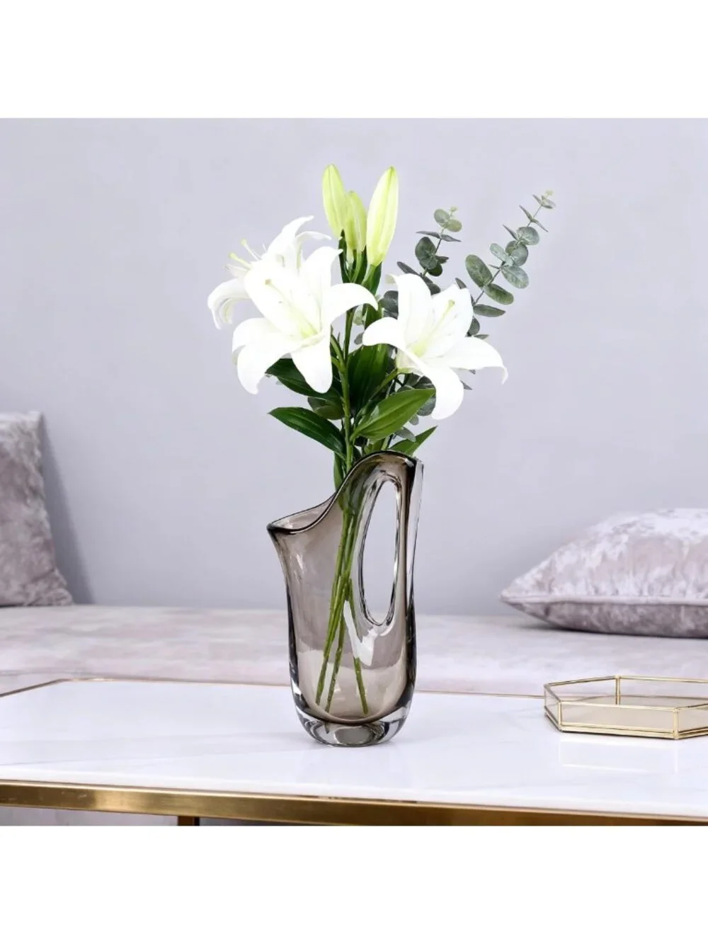 Rustic Brown Glass Flower Vase - 12.6